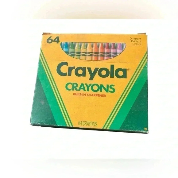 Crayola Crayons Binney & Smith Sharpener Box of 64 W/ Indian Red 1990🔥VINTAGE! - Picture 1 of 7